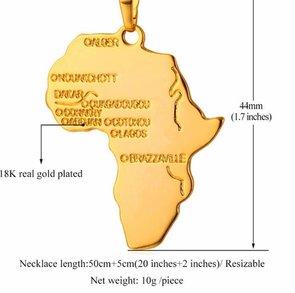 🌍Gold African Pendant - Picture 3 of 7